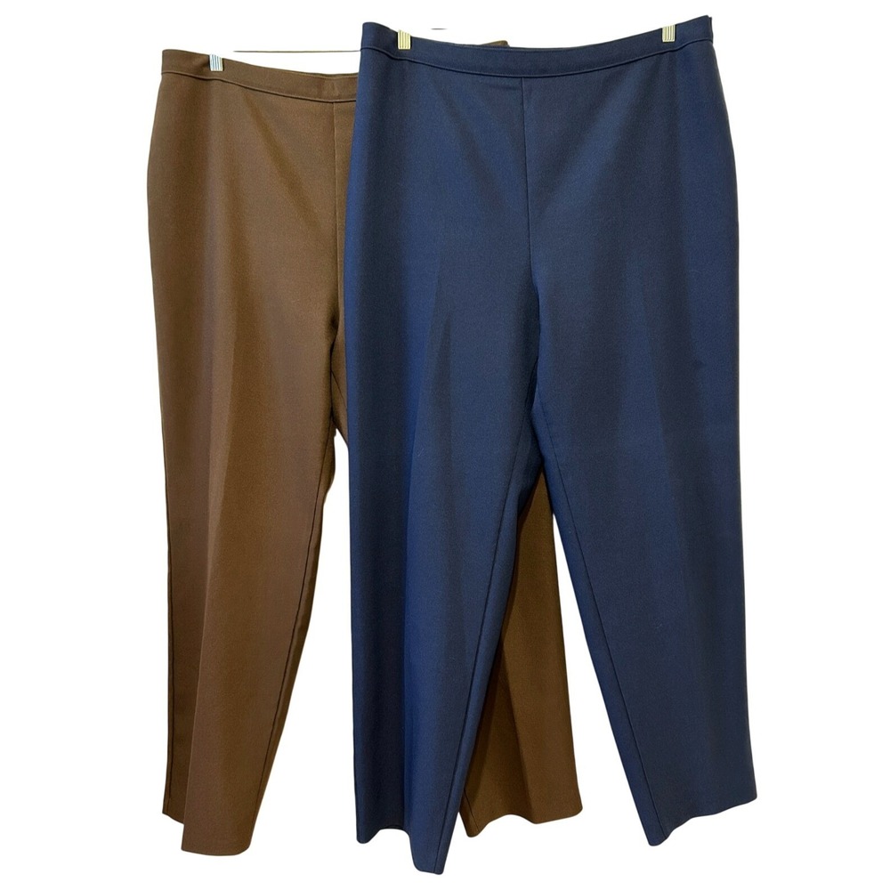 Vintage Levi Bend Over Pants Set Of 2 Pull On Elastic Waist Size 22T Blue Brown